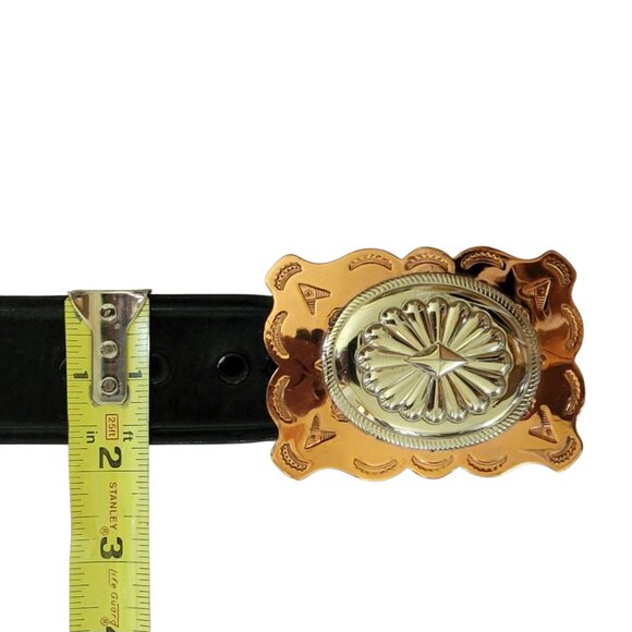 VTG Wackenhut Top Grain Cowhide Genuine Leather Belt with Large Buckle USA 38 - Picture 6 of 14